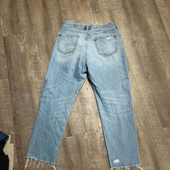 Women's Light Blue Frayed Hem Jeans - Picture 4 of 7